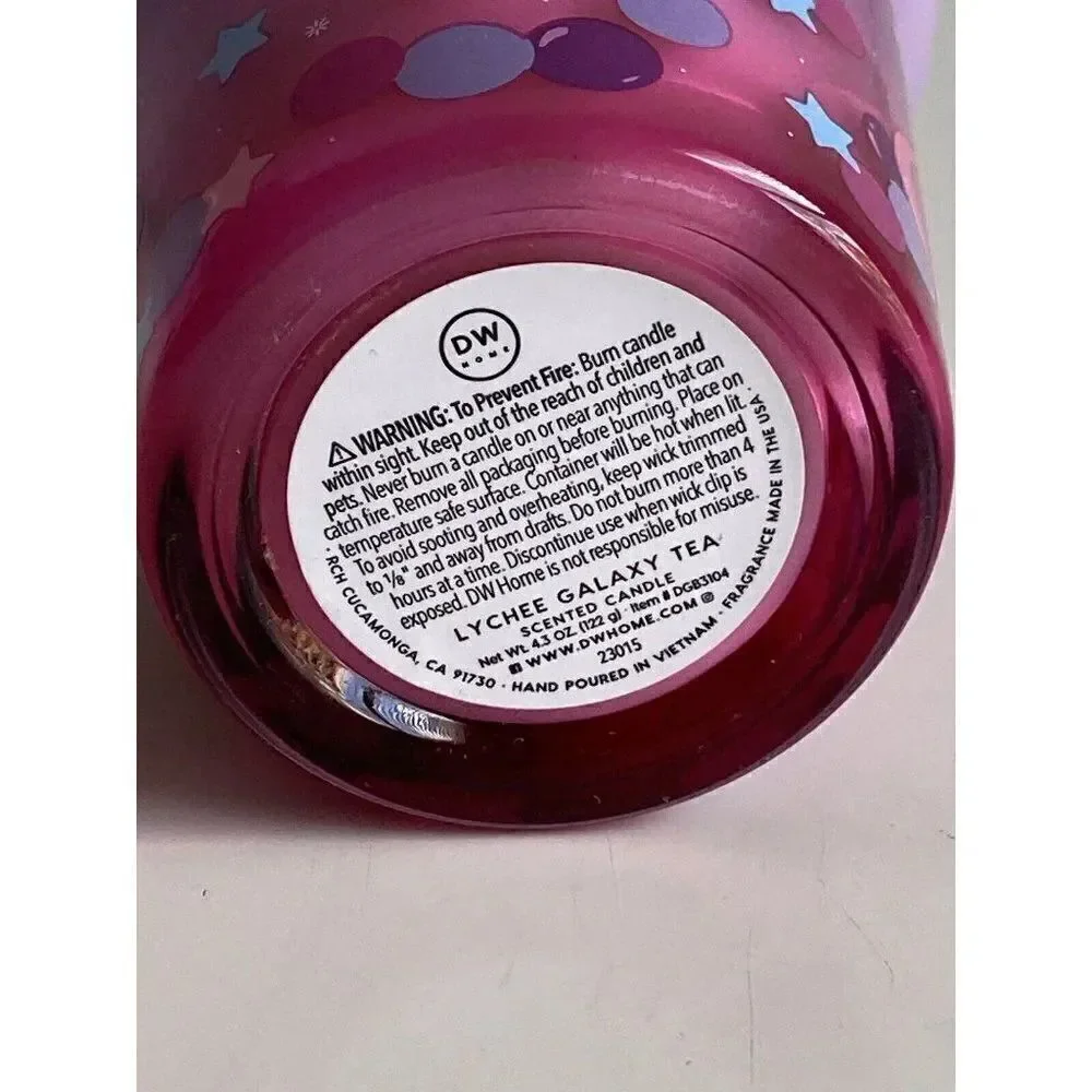 DW Home Lychee Galaxy Tea Candle Cup 4.3 OZ Richly Scented Mini Single Wick‎ NEW